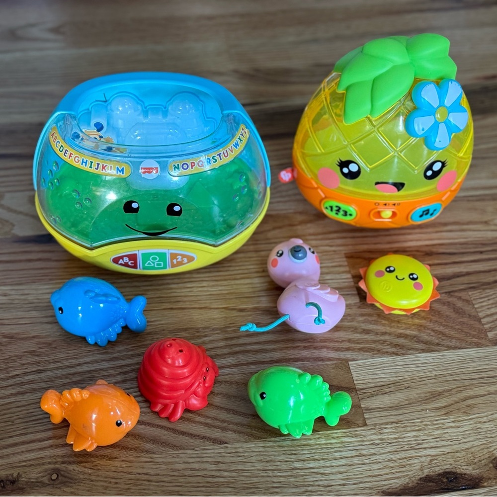 Fisher Price Musical Pineapple and Fish Bowl Toys - toys light up and sing